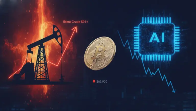 Oil Shock and AI Woes Push Bitcoin Under $64K